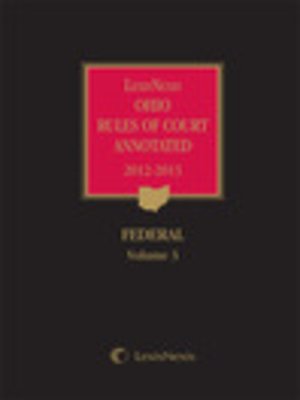 cover image of LexisNexis Ohio Rules of Court Annotated